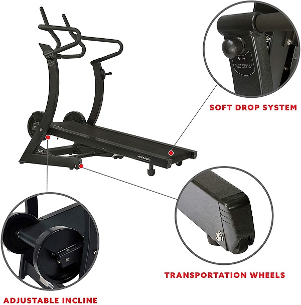 440 Pound Weight Capacity Foldable Treadmill for Home with incline options and transport wheels